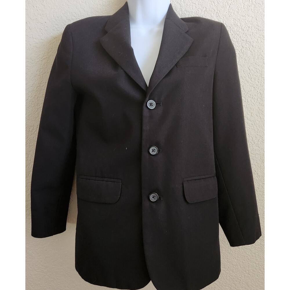 Van Heusen Black Women's Blazer 12 Reg Lined Faux Pockets Notched Collar